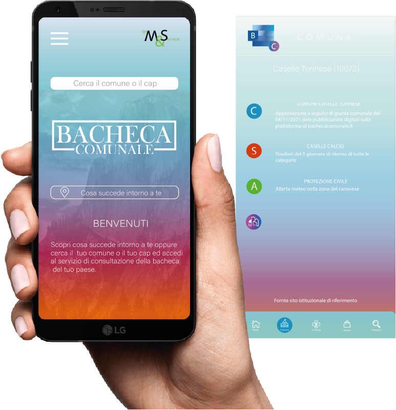 Screenshot app Bacheca Comunale